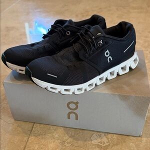 On Running Black and White Athletic Shoes